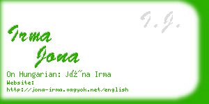 irma jona business card